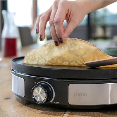 Livoo Crêpière Réversible - 1 Crêpe/7 Mini - 1500W