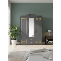 ARMOIRE 3P GRIS DORE 1200X500X2100 8938-3