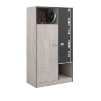 Armoire 2 Portes Gris Foncé Loft - Fabric