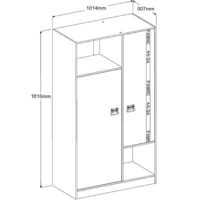 Armoire 2 Portes Gris Foncé Loft - Fabric