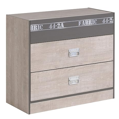 Commode en tissu gris foncé - 3 tiroirs