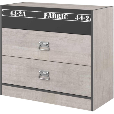Commode en tissu gris foncé - 3 tiroirs