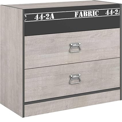 Commode en tissu gris foncé - 3 tiroirs