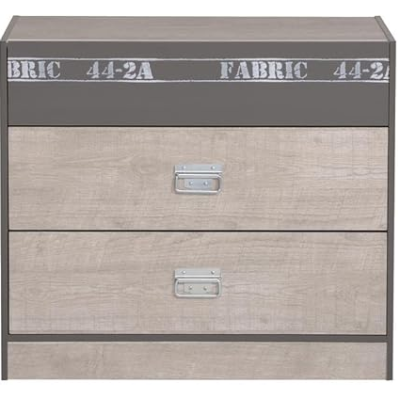 Commode en tissu gris foncé - 3 tiroirs
