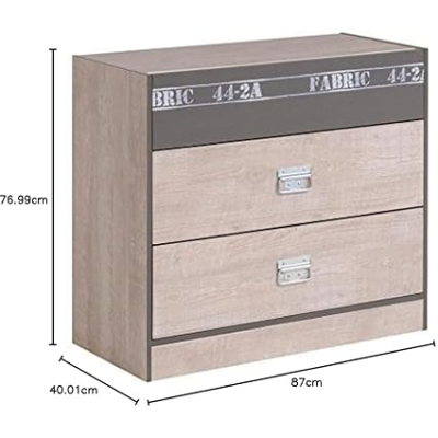 Commode en tissu gris foncé - 3 tiroirs