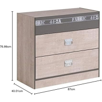 Commode en tissu gris foncé - 3 tiroirs