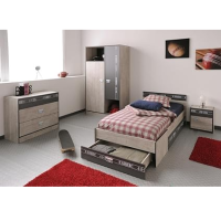 Commode en tissu gris foncé - 3 tiroirs