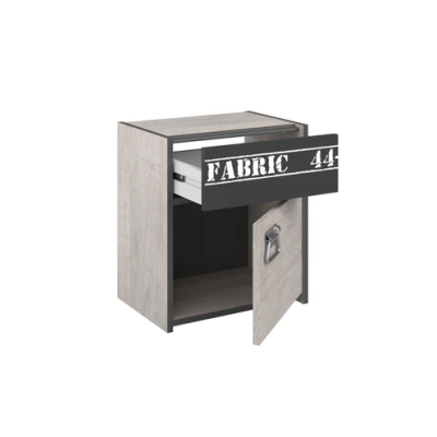 Table de chevet en tissu gris foncé - Style loft