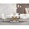 TABLE A MANGER GRIS DORE 92344DT 2000X100X750 AVEC 8CHAISES 12082
