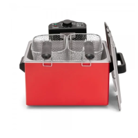 Livoo Friteuse 5L 2000W - Double Panier Rouge