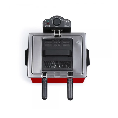 Livoo Friteuse 5L 2000W - Double Panier Rouge