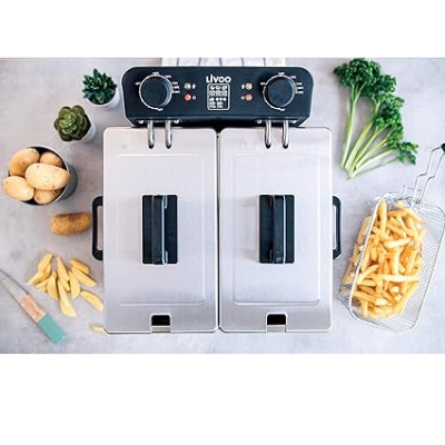 Friteuse double LIVOO 2X3L 3300W INOX