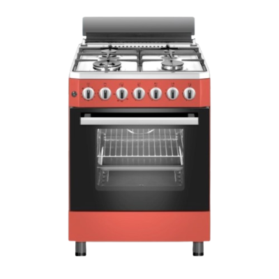 Gazinière 4 feux four gaz 58X58 ROUGE  EVERSTEEL