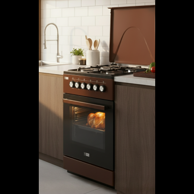 Gaziniere Neolux 3FG+ 1FE - Four Électrique 50x50 Marron