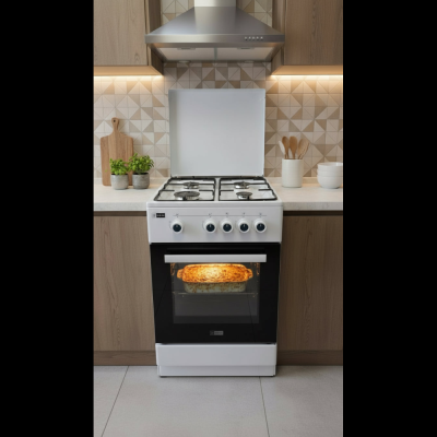 Gazinière Neolux 4 FG + Four Gaz 50x50 Blanc