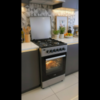 GAZINIERE 4 FEUX NEOLUX CENLX5540GR FOUR ELECTRIQUE 50X50 AVEC COUVERCLE GRIS
