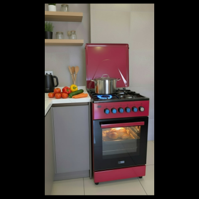 Gazinière Neolux 4FG - Four Électrique 50x50 Rouge