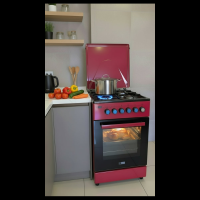 GAZINIERE 4 FEUX NEOLUX CENLX5540ROU AVEC FOUR ELECTRIQUE 50X50 AVEC COUVERCLE ROUGE