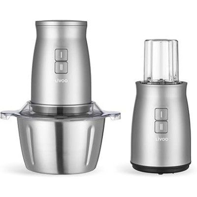 Hachoir Multifonction 2 en 1 - Acier Inoxydable Livoo