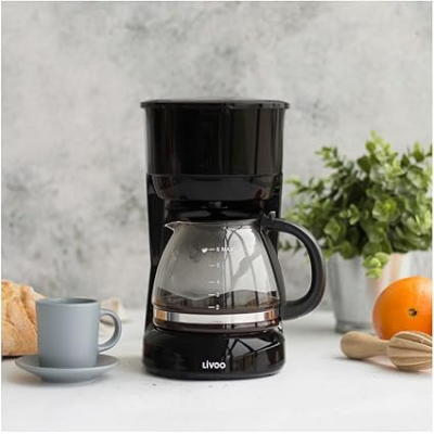Cafetière Électrique LIVOO 600W Noir | Filtre