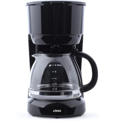 Cafetière Électrique LIVOO 600W Noir | Filtre