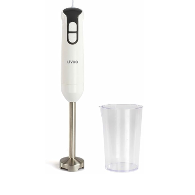 Mixeur Plongeant 400W Inox - Bol Gradué Blanc LIVOO