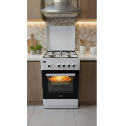 GAZINIERE 4 FEUX NEOLUX CGNLX5540BLANC FOUR A GAZ 50X50 AVEC COUVERCLE BLANC