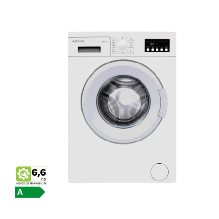VF12KG-1400-W - LAVE LINGE 12KG VESTFROST 1400TRS/MN BLANC | Electro Meuble