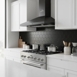 HOTTE ASPIRANTE 60CM CUISINAM CHWB-1000-600 PYRAMIDE NOIRE MAT
