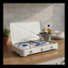 RECHAUD A GAZ 3 FEUX EVOLU JK-003SC-CE-BLANC AVEC COUVERCLE BLANC