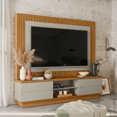 Meuble TV Maringa Bois Blanc - TV 70"