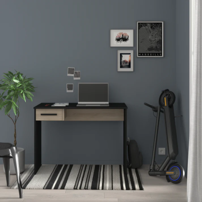 Bureau MILO 1 Tiroir Chêne Noir - L101xH73xP50