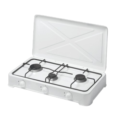 Réchaud à gaz 3 feux blanc