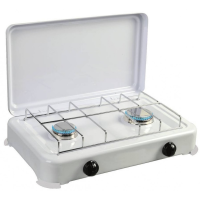 RECHAUD A GAZ 2 FEUX EVOLU JK-002SC-CE-BLANC AVEC COUVERCLE BLANC