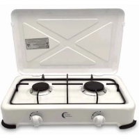 RECHAUD A GAZ 2 FEUX EVOLU JK-002SC-CE-BLANC AVEC COUVERCLE BLANC