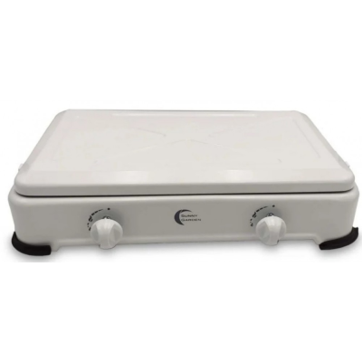 Réchaud Gaz 2 Feux - Couvercle Blanc Evolu