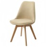 CHAISE BEIGE PIED BOIS C02-4BEI
