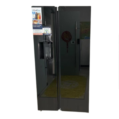 Réfrigérateur américain 556L Side by Side - distributeur de glaçons et d'eau Inox